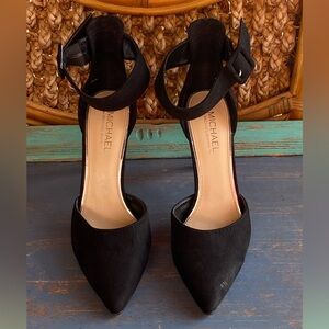 Michael Shannon Black Ankle Strap Heels Size 10 Great Condition